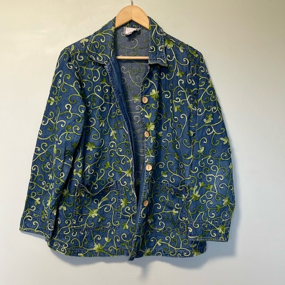 April Cornell Jackets & Blazers - April Cornell Embroidered Denim Jacket S/M